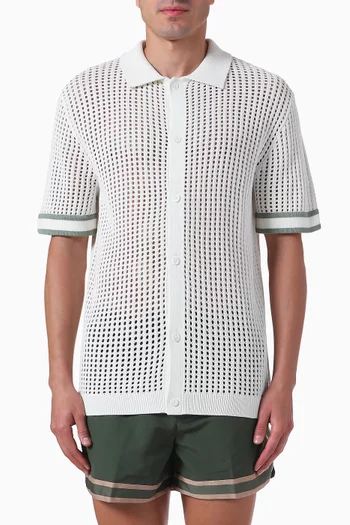 Elias Polo Shirt in Crochet Knit