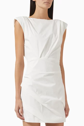 Bateau Tuck Mini Dress in Cotton-blend
