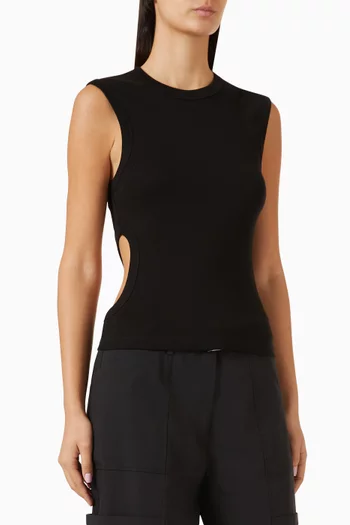 Cut-out Tank Top in Organic Cotton