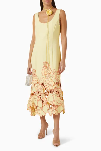 Emily Floral Midi Dress in Viscose