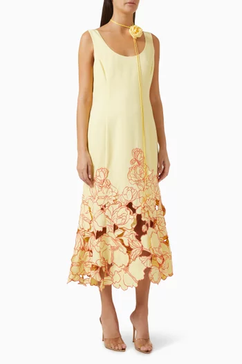 Emily Floral Midi Dress in Viscose
