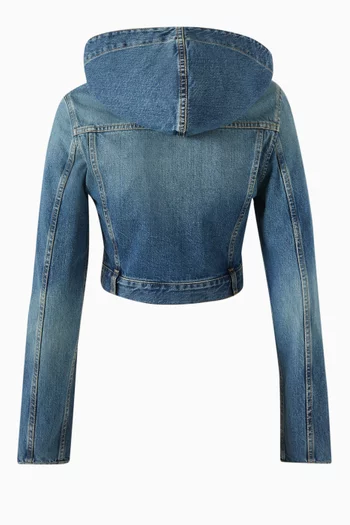 Crop Hoodie in Denim