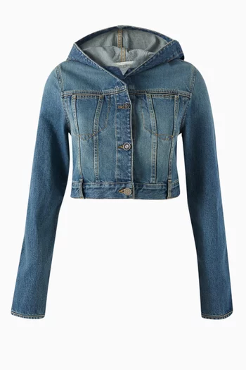 Crop Hoodie in Denim