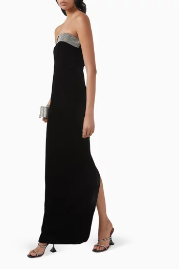 Venecia Embellished-trim Gown in Velvet