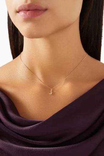 Arabic Letter Dhal ذ Diamond Charm in 18kt Yellow Gold