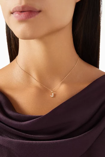 Letter 'J' Diamond Charm in 18kt Yellow Gold