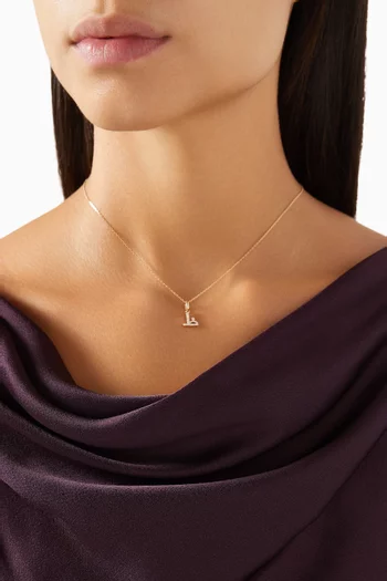 Arabic Letter Zaa ظ Diamond Charm in 18kt Yellow Gold