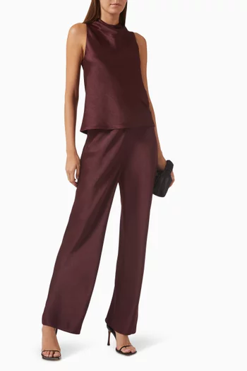 Cowl-neck Bias Top in Satin