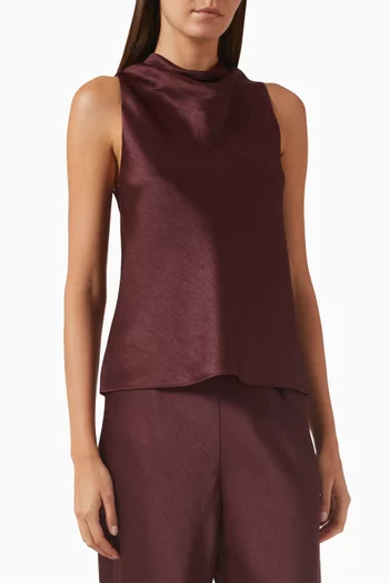 Cowl-neck Bias Top in Satin