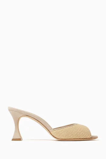 Jadara 70 Mule Sandals in Raffia