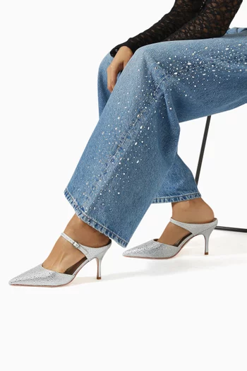 Lilosa 90 Crystal-embellished Mules in Leather