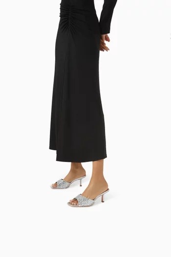 Alastair 70 Embellished Mule Sandals in Metallic Leather