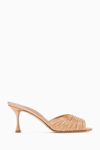 Pirua 70 Mule Sandals in Metallic Nappa Leather