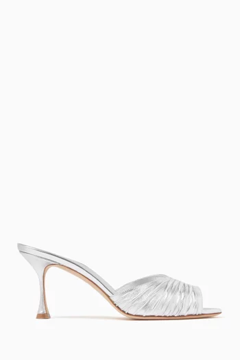 Pirua 70 Mule Sandals in Metallic Nappa Leather