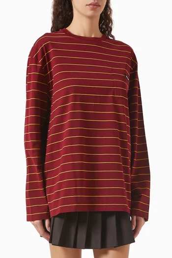 Striped Logo T-shirt in Jersey
