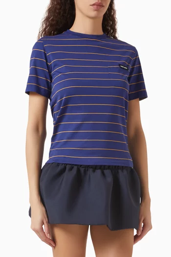 Striped Logo T-shirt in Jersey