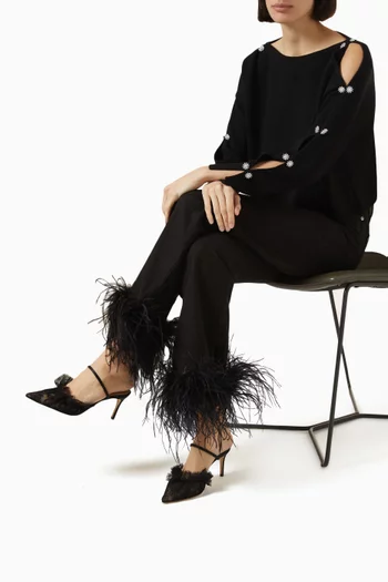 Fraca 75 Mules in Satin and Lace