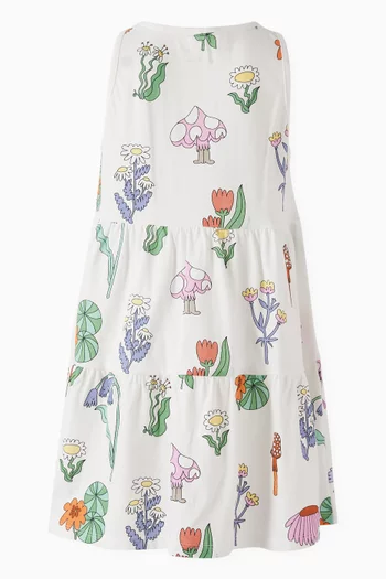Floral & Mushroom Print Dress