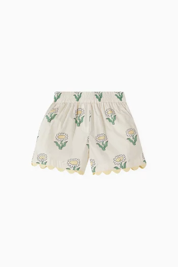 Floral-print Shorts in Cotton