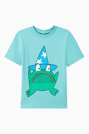 Frog-print T-shirt in Cotton
