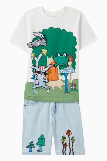 Mushroom Character T-shirt in Organic Cotton