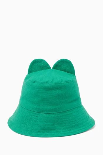 Frog Bucket Hat in Organic Cotton Canvas