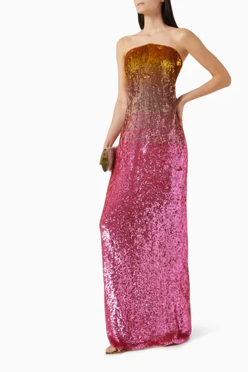 Strapless Sequin-embellished Gown