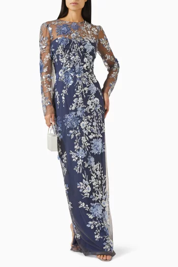 Sequin-embroidered Gown in Tulle