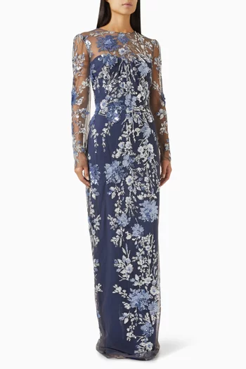 Sequin-embroidered Gown in Tulle