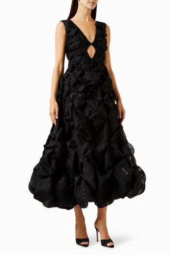 Shadow Jacquard Gown in Crepe de Chine
