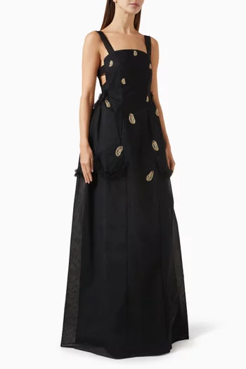 Contrast Embellished Gown in Tulle