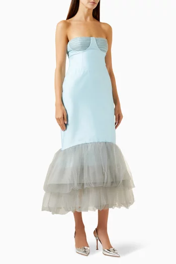 Harmony Midi Dress in Taffeta & Tulle