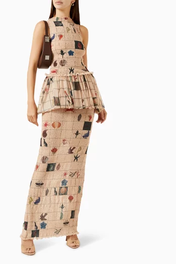 Polar Tattoo Crop Top in Tulle Jersey