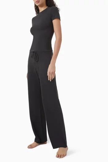 Cotton Jersey Straight-leg Pants