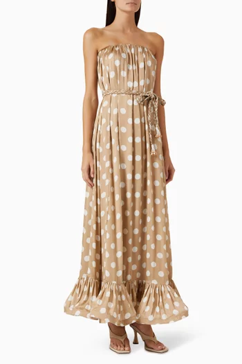 Tira Polka-dot Maxi Dress