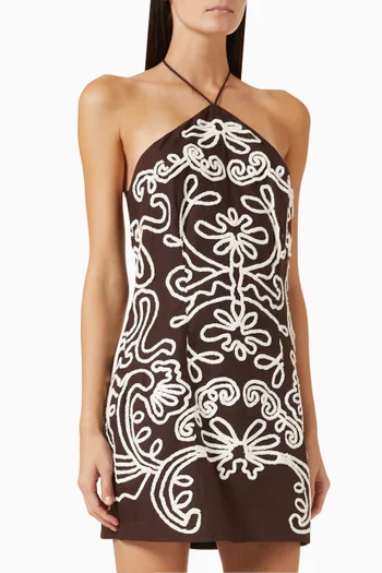 Ilaya Floral-embroidered Mini Dress