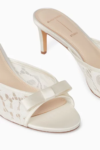Rita 65 Mule Sandals in Lace & Satin