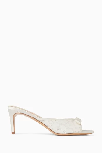 Rita 65 Mule Sandals in Lace & Satin