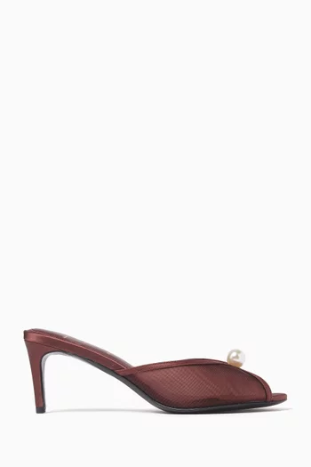 Sadie 65 Mule Sandals in Mesh & Satin