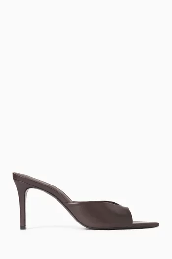 حذاء بريا مفتوح من الخلف بكعب 80 مم جلد