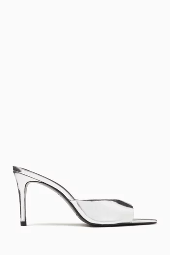 Brea 80 Mule Sandals in Metallic Leather