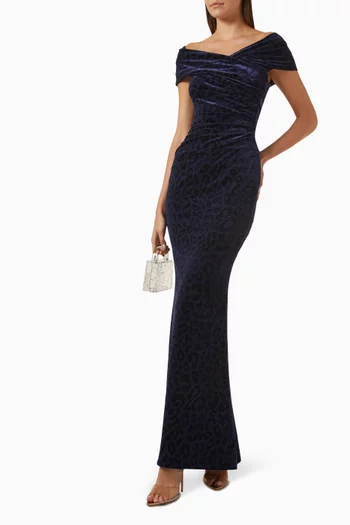Off-shoulder Mermaid Gown in Velvet