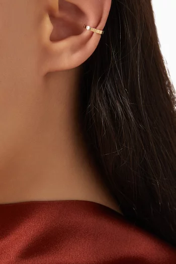 قرط منفرد كليو لوتس بتصميم محيط بالأذن ذهب عيار 18