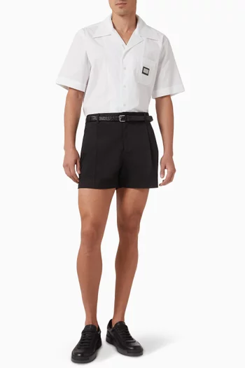 Logo-tag Hawaiian Shirt in Cotton