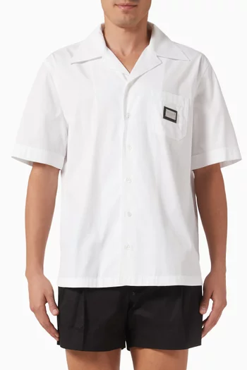 Logo-tag Hawaiian Shirt in Cotton