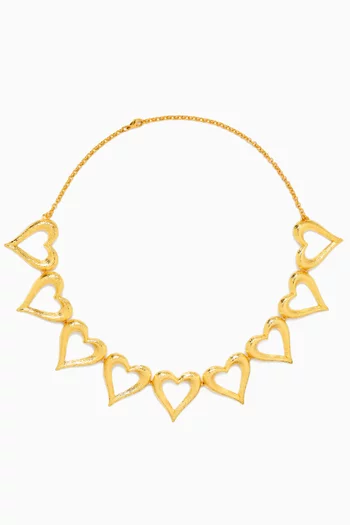 Open Heart Necklace in 24kt Gold-plated Brass