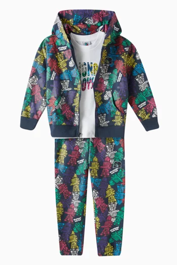 Robot Zip-through Hoodie in Cotton