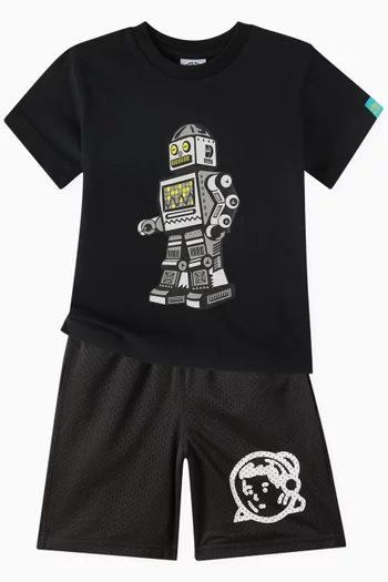 Walking Robot Graphic T-shirt in Cotton