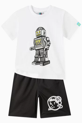 Walking Robot Graphic T-shirt in Cotton