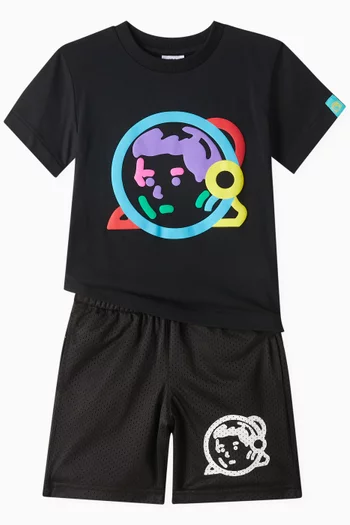 Puff Print Astro Helmet Graphic T-shirt in Cotton
